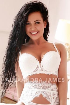 Amira wearing floral white lingerie